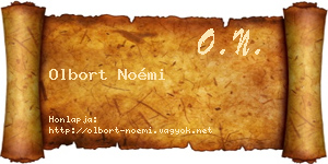 Olbort Noémi névjegykártya