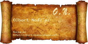 Olbort Noémi névjegykártya